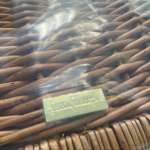 NWT Lilly Pulitzer Wicker Wine Basket - Picture 4 of 8